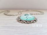 Mint Green Silver Necklace
