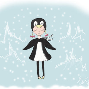 Penguin Girl Illustration