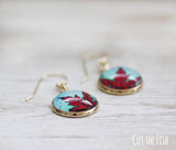 blue red earrings