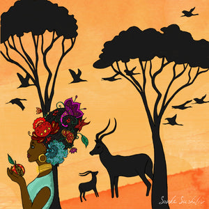 African Girl Print