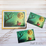 Bear Fox and Moon Print