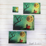 Bear Fox and Moon greeting card