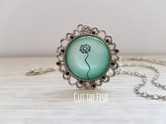 Mint Green Dandelion Necklace