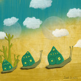 Snails with Houses Illustration