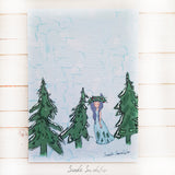 Girl in with Winter Trees Print
