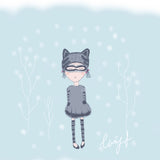 Raccoon Girl Illustration