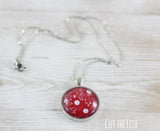 red white necklace