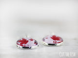 lilac red earrings