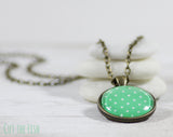 green polka dot jewelry