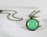 green polka dot necklace