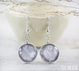 grey silver earrings