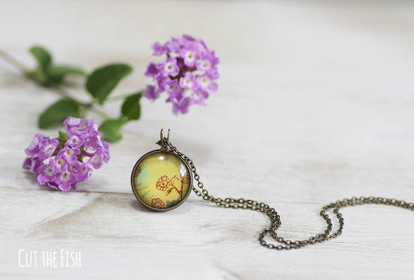 yellow necklace with flowers