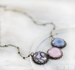 blue pink necklace