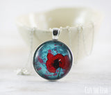 red poppy necklace