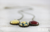 yellow red bronze necklace