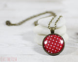 red polka dot necklace
