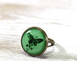 butterfly green ring