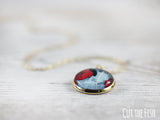 blue red necklace
