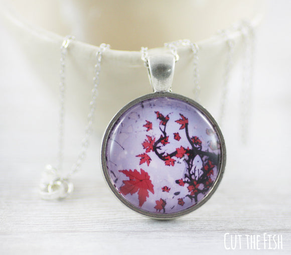 purple red necklace