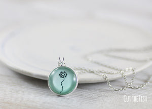 mint green necklace