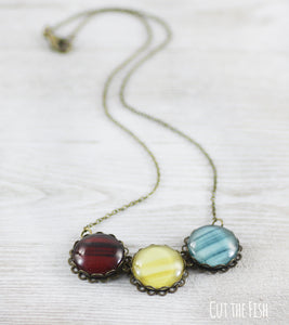 red yellow blue necklace