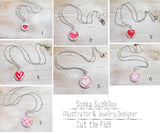 red hearts necklaces